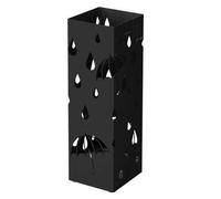 Shein Paragüero de Metal, Soporte de Paraguas, con Bandeja de Goteo y 4 Ganchos, 15,5 x 15,5 x 49 cm, Negro, Vuelta al Cole