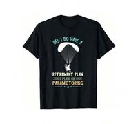 Shein Paramotor Pilot Retient Plan Paragliding Paramotor T-ShirtRetro T-Shirt With Cartoon, Anime And Comic Letters Retro Street Fun Summer Fashion T-Shirt
