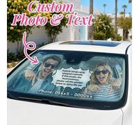 Shein Parasol de coche personalizado con foto, parasol de parabrisas personalizado, se pueden imprimir fotos y texto, parasol plegable para la ventana delan