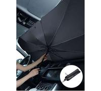 Shein Parasol plegable para coche, paraguas solar portátil para parabrisas de coche, parasol para ventana delantera del coche, parasol para coche con protec