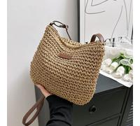 Shein Parche con letra decorativo, bolsos de mujer para vacaciones, festivos, bolso de paja, bolso de playa de paja, artículos de playa, esenciales de playa