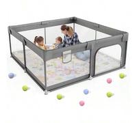 Shein Parque infantil bebés mide 150 x 180 cm y 65 cm de alto. Es desmontable y lavable, e incluye una bolsa de transporte para un transporte rápido y senci