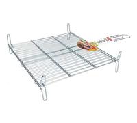 Shein - Parrilla Barbacoa 50X50Cm Doble Zincada Diseño Resistente y Estable | Parrilla Barbacoa Superficie Amplia de Cocción, Fácil de Montar y Limpiar e Id