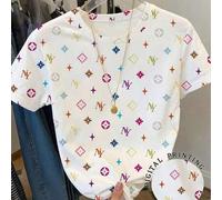 Shein Parte superior corta de manga corta con estampado de letras para niñas preadolescentes, casual y cómoda para primavera/verano, moda, adecuada para act