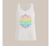 Shein Parte superior de tirantes de verano para mujer, suelta y casual, con estampado de flor de loto y patrón de tatuaje de henna, ligeramente transparente