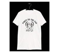 Shein Party T-Shirt End Of The World Shirt Halloween T-Shirt Gift Best Friend Skeleton T-Shirt Halloween Shirt Party Dancing T-Shirt Gift220g Sanded Cotton,