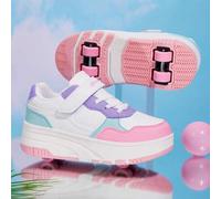 Shein Patines de ruedas desmontables 2 en 1 para adolescentes, zapatos de patinaje de 4 ruedas que se pueden convertir instantáneamente en tenis casuales, c