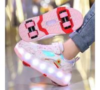 Shein Patines de ruedas LED multi-destello de deslizamiento rápido para mujer, todo estación, ruedas desmontables, cómodos, de moda, con estampado de estrel