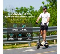Shein Patinete eléctrico plegable, iScooter iX3, neumáticos de 10 pulgadas, motor de 800 W, batería de 10 Ah, velocidad máxima de 40 km/h, autonomía máxima