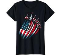 Shein Patriotic American Flag T Shirt 100 Cotton Loose Fit Black Top With Design Machine Washable For Casual Wear Outdoor Activities And Celebrations