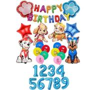 Shein Patrulla Canina: Super Cachorros - Incluye Rubble, Chase, Skye, Zuma, Rocky, Capitán Turbot, Tracker y hueso de perro de Patrulla Canina, set de globo