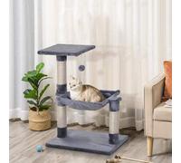 Shein PawHut Árbol Rascador para Gatos Centro de Actividad Plataforma Caseta Postes de Sisal Hamaca Bola 50x36x70 cm