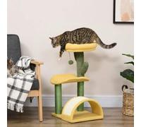 Shein PawHut Árbol Rascador para Gatos de 72 cm Torre para Gatos Centro de Actividades para Gatitos con Cama Poste de Sisal Rascadora Curva y Bola Colgante