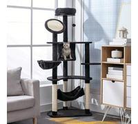 Shein PawHut Árbol Rascador para Gatos Grande 65x50x153 cm Torre para Gatos Centro de Actividades con Múltiples Plataforma Poste Hamaca Bolas de Juguete y C