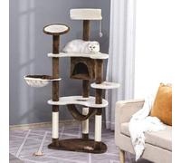 Shein PawHut Árbol Rascador para Grand Gatos 65x50x153 cm Torre para Gatos Centro de Actividades con Múltiples Plataforma Poste Hamaca Bolas de Juguete y Cu