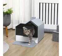 Shein PawHut Arenero Cubierto para Gatos Caja de Arena Cerrada para Gatos con Bandeja Extraíble Pala Pedal Exterior y Filtro Desodorizante 47x45x42 cm