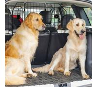 Shein PawHut Barrera Protectora de Coche para Perros con Anchura Ajustable Rejilla para Perros de Coche Plegable de Acero 93-150x42 cm Negro