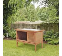 Shein PawHut Casa para Conejos Exterior Conejera Grande de Patas Elevadas con Bandeja Extraíble Fácil de Limpiar Estable Buena Ventilación 90x45x65cm Color