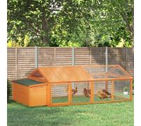 Shein PawHut Gallinero de Madera Gallinero Grande de Exterior de 2 Pisos para 4-8 Gallinas con Techo Abatible Corral Puertas con Cerradura y Nido 240x112,5x