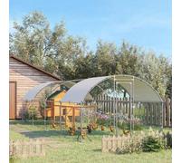 Shein PawHut Gallinero para Exterior Grande de Acero Galvanizado 280x760x197 cm Jaula de Gallinas Cubierta de Tela Oxford Impermeable y Resistente a los Ray