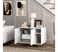 Shein PawHut Mueble Arenero para Gatos Caja de Arena para Gatos con Almohadilla para Rascar y Compartimento de Almacenaje Arenero para Gatos para Salón Dor