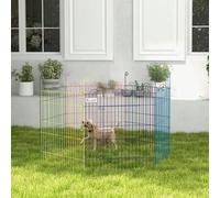 Shein PawHut Parque Plegable para Mascotas Valla Metálica para Cachorros Conejos y Otras Mascotas de 6 Paneles para Interior y Exterior Ø120x60 cm Multicolo