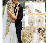 Shein Pedestal plegable de tubo de papel para ceremonia de boda, pasillo, mesa de postres y pasteles, fiesta - Plato de espejo acrílico (retirar la película