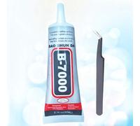 Shein Pegamento con Rhinestones B7000 con pinzas para manualidades, 1.69oz Pegamento súper transparente B-7000 para joyería con pinzas, adhesivo industrial