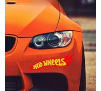 Shein Pegatina con logotipo de olas de Hot Wheels de estilo moderno, calcomanía para carrocería de automóvil, ventana, parachoques, maletero, motocicleta y