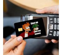 Shein Pegatina divertida de "Toma mi dinero" para tarjeta de crédito, película de protección de PVC con diseño de dibujos animados, diseñada para tarjetas d