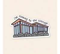 Shein Pegatina "He llegado a la cabaña" - Cita de libro de competencia interesante y calentada, pegatina de arquitectura de cabaña moderna adecuada para fan