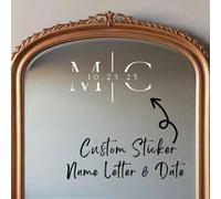 Shein Pegatina personalizada para espejo de boda, pegatinas de pared y espejo con nombre personalizado - Pegatinas personalizadas para bodas, aniversarios,