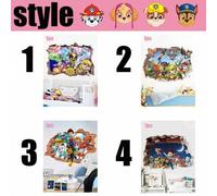Shein Pegatinas 3D de Paw Patrol para la habitación - Calcomanías de dibujos animados resistentes al agua, arte de pared autoadhesivo y removible para decor