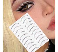 Shein Pegatinas de joyas de delineador de ojos brillantes, pegatinas de diamantes de imitación de nariz, joyas de cara, pegatinas de esquina de ojos, decora