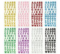 Shein Pegatinas de letras del alfabeto con cristales brillantes, suministros de manualidades para diseño de nombres DIY, scrapbooking, decoración de PC y te