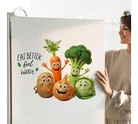 Shein Pegatinas de pared de verduras de dibujos animados interesantes - "Come mejor, siéntete mejor" Calcomanías autoadhesivas removibles y reutilizables ad