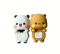 Shein Pegatinas de personajes de dibujos animados, lindos Yier Bubu Dudu Oso y Panda - Adecuado para decorar teléfonos, tabletas, pantallas de computadora,