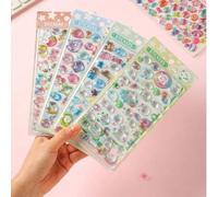 Shein Pegatinas de recompensa con burbujas 3D y brillo, pegatinas de sushi, pegatinas de ramen, pegatinas de pan, pegatinas de brochetas de dango, pegatinas