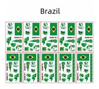 Shein Pegatinas de tatuajes temporales de banderas, 10 hojas, con diseños de Brasil, Argentina, Italia, Australia, Uruguay, Colombia y otros países, resiste