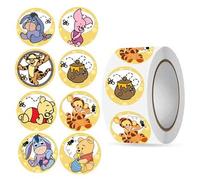 Shein Pegatinas Disney de 500 hojas/rollo con diseños de dibujos animados interesantes para patineta, etiquetas, scrapbooking, regalos, manualidades y decor