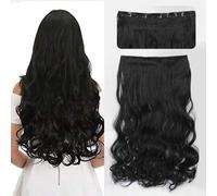 Shein Peinados Largos Con Rizos Ondulados Sintéticos Con 5 Clips, Extensiones De Cabello Negro De 14/18/22/32/40 Pulgadas Resistentes Al Calor, Pelucas De P