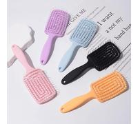 Shein Peine personalizado y personalizado, 1 cepillo de pelo, cepillo de pelo cuadrado desenredante con mango, peine de aire con cojín de aire profesional p