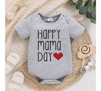 Shein Pelele personalizado con estampado de alfabeto lindo para bebé recién nacido niño "Feliz Día de la Madre"