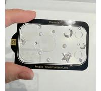 Shein Película protectora de lente de cámara con cristal brillante en forma de estrella y luna para iPhone 17 Pro Max/17 Pro, accesorio de protector de pant