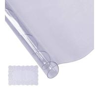 Shein Película protectora de mesa transparente de 1,5 mm de espesor, φ 1230 mm, película protectora de mesa de PVC, mantel redondo, película protectora de m