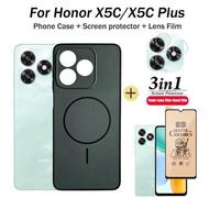 Shein Película protectora de pantalla a prueba de golpes 3 en 1 para teléfono Android Honor X5C Plus, funda para teléfono, cubierta protectora mate + pelícu