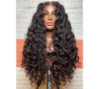 Shein Peluca de cabello humano rizado con parte en V para mujeres, peluca de cabello humano brasileño rizado en onda profunda sin dejar fuera, sin coser, si