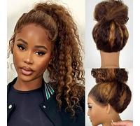 Shein Peluca de encaje frontal de 360°, cabello humano pre-arrancado, densidad del 150%, rizos de Jerry, peluca frontal de encaje completo con cabello de be