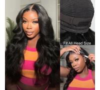 Shein Peluca de encaje frontal ondulada transparente Pre-Everything™ de 13x4, longitud de oreja a oreja, diseño invisible con cordón, mejor adherencia del e