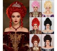 Shein Peluca de mujer estilo retro colonial de la era victoriana - Peluca sintética rizada corta con estilo barroco voluminoso de colmena, peluca para el pa